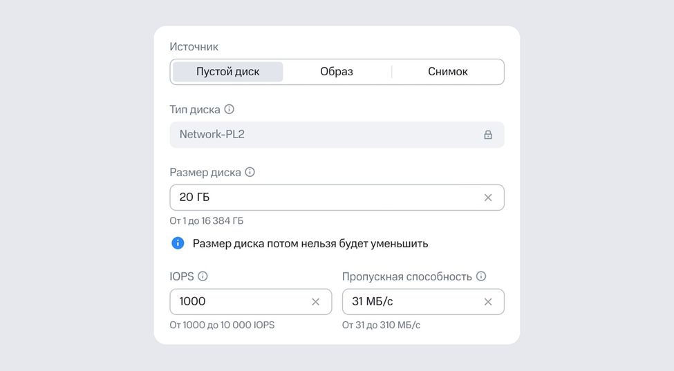 Скорость дисков не зависит от их объёма